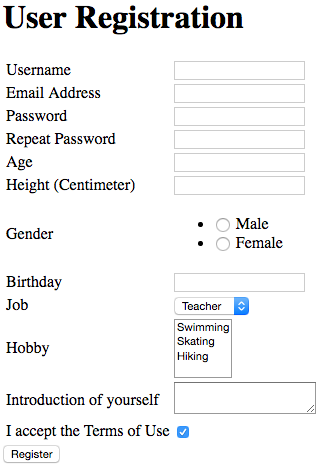 Register Form