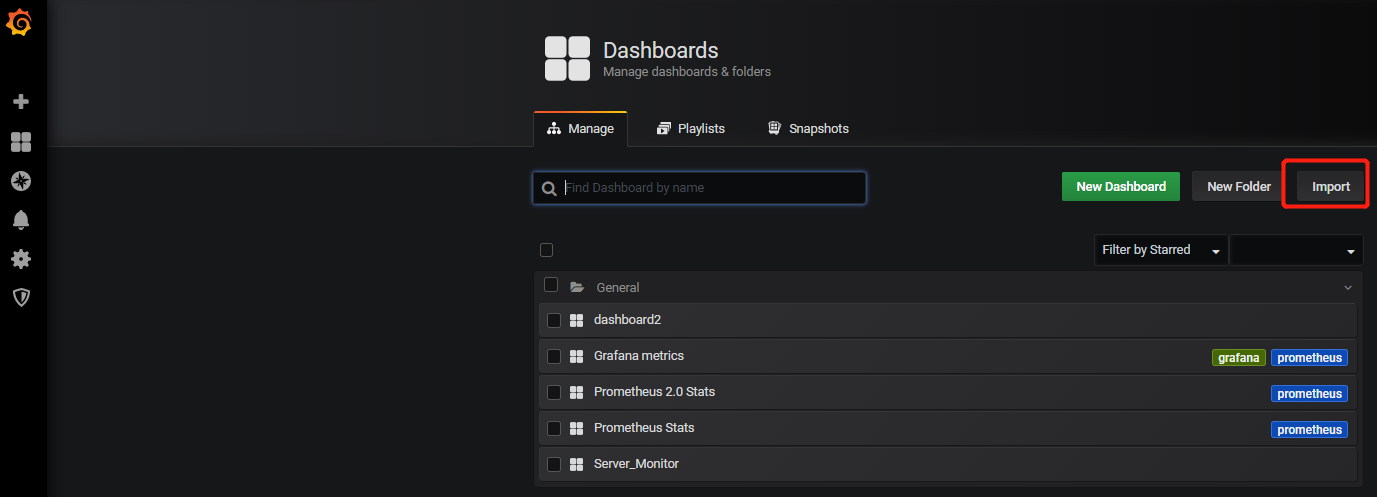 Grafana Dashboard Import